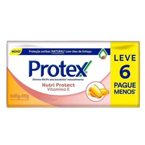 Kit Sabonetes em Barra Protex Nutri Protect Vitamina E com 6 Unidades com 85g