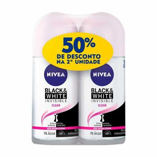 Kit Desodorante Feminino Nivea Invisible For Black & White com 2 Unidades com 50ml