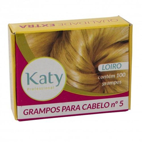 Grampos Katy para Cabelos Loiros N° 5 com 100 Unidades