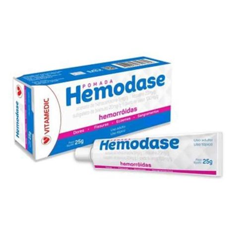 Hemodase 5mg/g + 20mg/g + 20mg/g + 100mg/g com Aplicador Vitamedic Pomada 25g