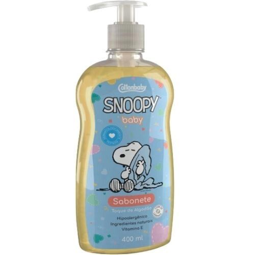 Sabonete Liquido Infantil Cottonbaby Snoopy Toque de Algodao 400ml