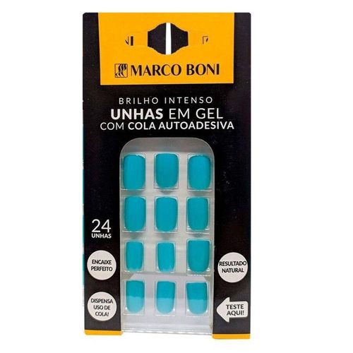 Unhas Postiça em Gel Autoadesivas Marco Boni com 24 Unidades