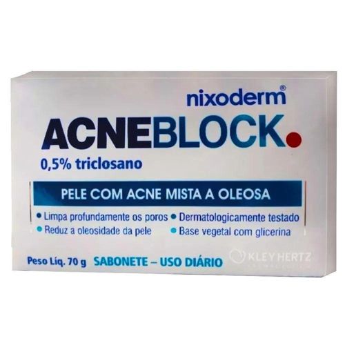 Sabonete Acneblock Nixoderm Pele com Acne Mista e Oleosa 70g