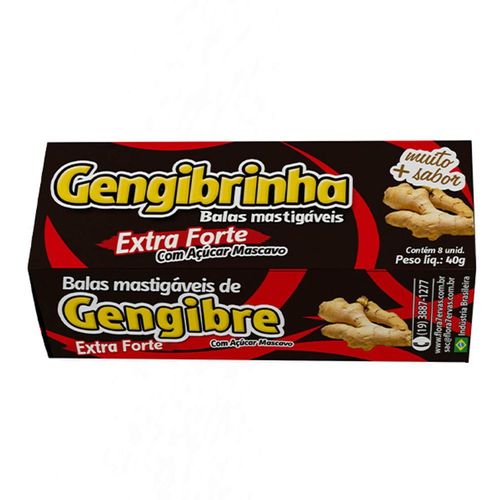 Bala Gengibre Extra Forte Flora 7 Ervas com 8 Unidades com 40g