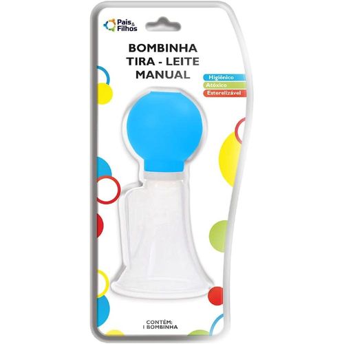 Bombinha Tira-Leite Manual Pais & Filhos Azul com 1 Unidade