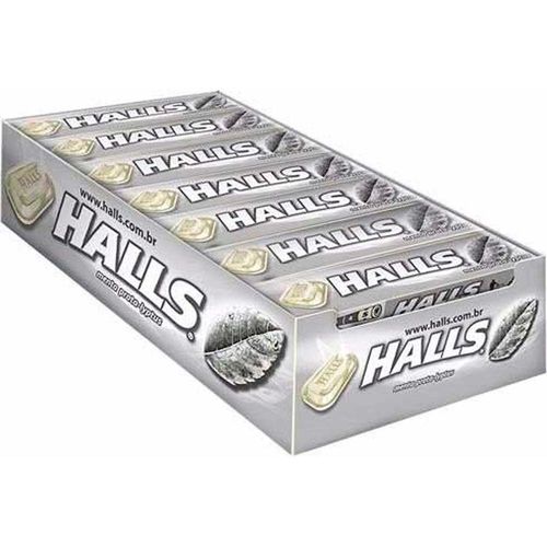 Balas Halls Sabor Menta Prata com 21 Unidades com 34g