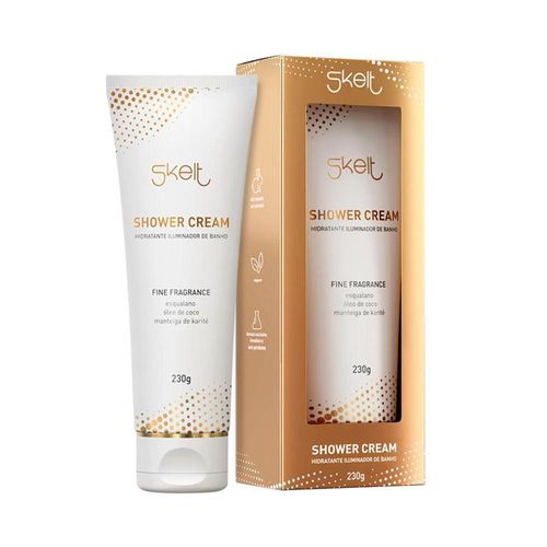 Skelt Creme Hidratante Corporal Iluminador de Banho Shower Cream 230g