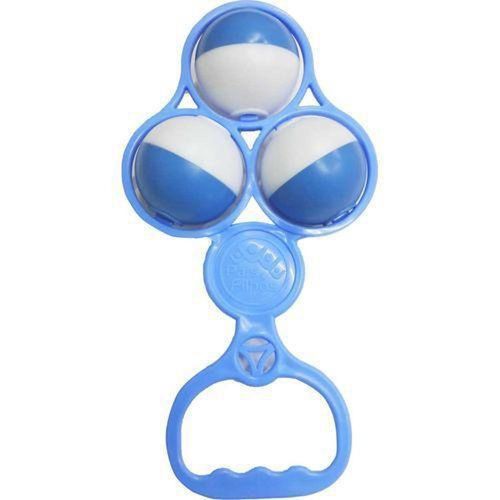 Chocalho 3 Bolinhas Cor Azul Pais e Filhos com 1 Unidade