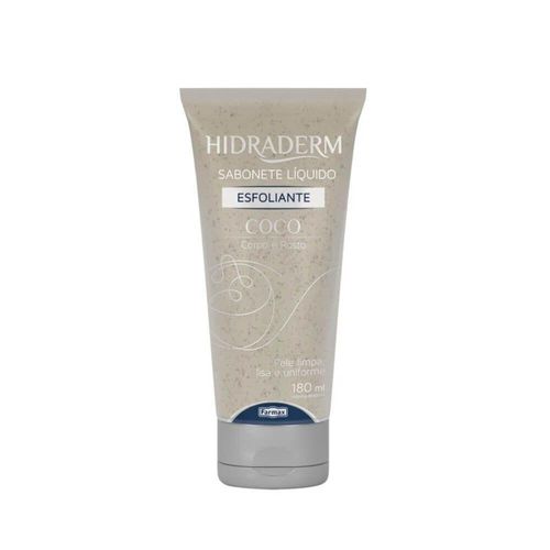 Sabonete Líquido Esfoliante Coco Corpo e Rosto Hidraderm Farmax 180ml