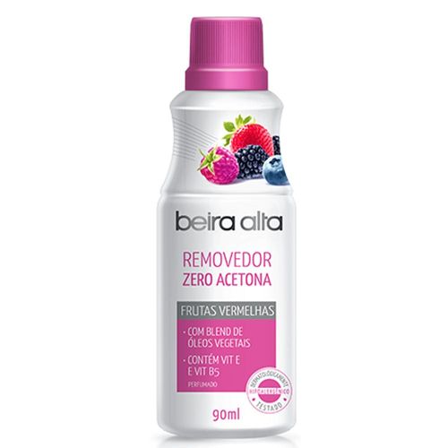 Removedor de Esmaltes Zero Acetona Beira Alta Frutas Vermelhas 90ml