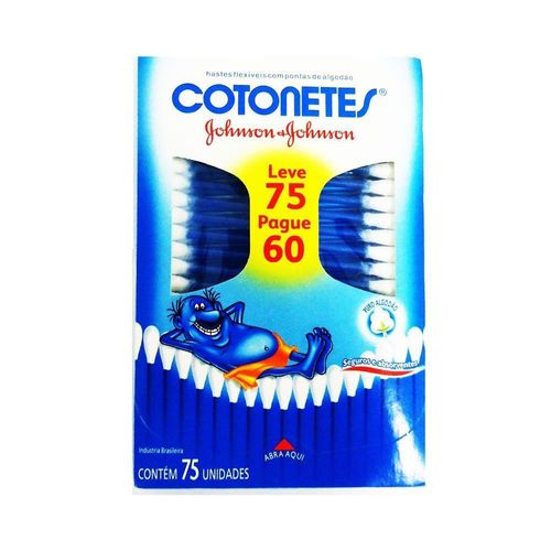 Hastes Flexíveis Johnson & Johnson Cotonetes Pague 60 e Leve 75 Unidades