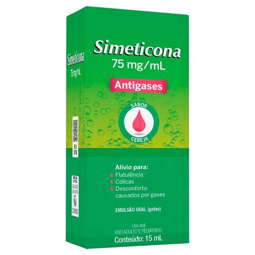 Simeticona 75mg/ml Emulsão de Uso Oral Sabor Cereja Frasco Gotejador 15ml
