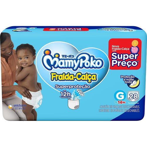Fralda-Calça Mamypoko Superproteção Tamanho G com 28 Unidades