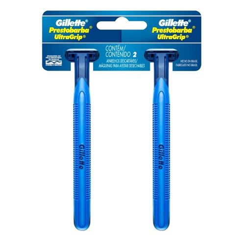 Aparelhos de Barbear Descartáveis Gillette Prestobarba Ultragrip com 2 Unidades