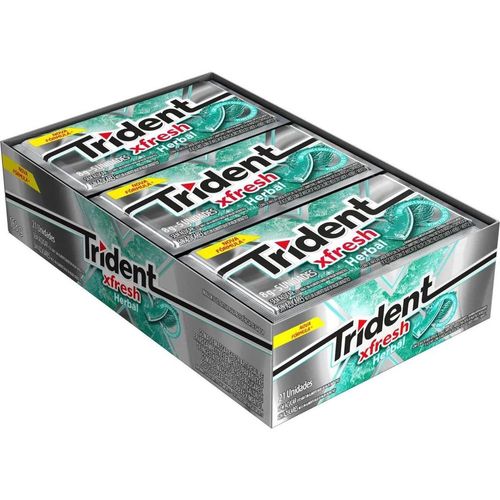 Display com Chicletes Trident Sabor Fresh Herbal com 21 Unidades com 8.5g