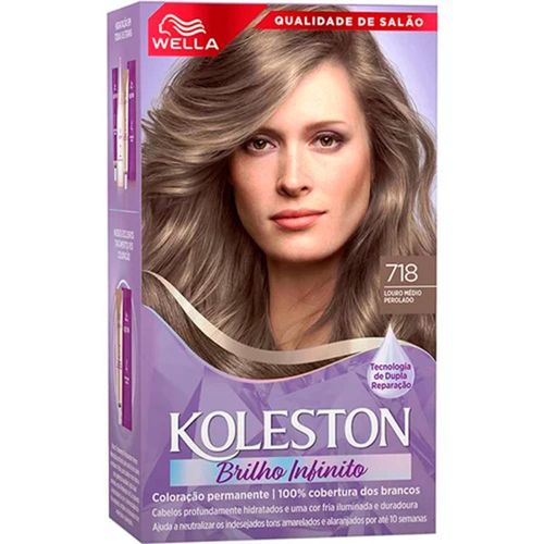 Tintura Koleston N° 718 Cor Louro Médio Perolado com 1 Unidade