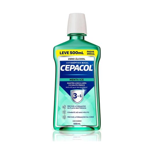 Cepacol Menta Ice Sem Álcool Antisséptico Bucal 500ml