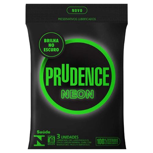 Preservativo Prudence Neon com 3 Unidades