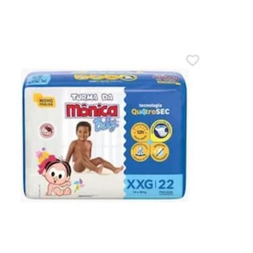 Fraldas Descartáveis Econômicas Tamanho XXG Turma da Mônica com 22 Unidades