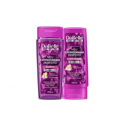 Kit DaBelle Hair Meu Cronograma Perfeito com 1 Shampoo 250ml + 1 Condicionador 200ml