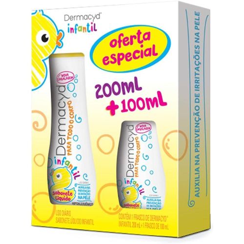 Kit Sabonete Líquido Dermacyd Infantil com 200ml + Grátis 100ml