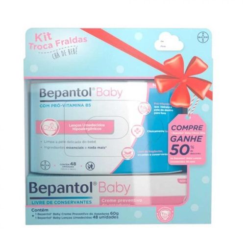 Bepantol Baby com 48 Lenços Umedecidos Creme para Uso Dermatológico Contra Assadura 60g