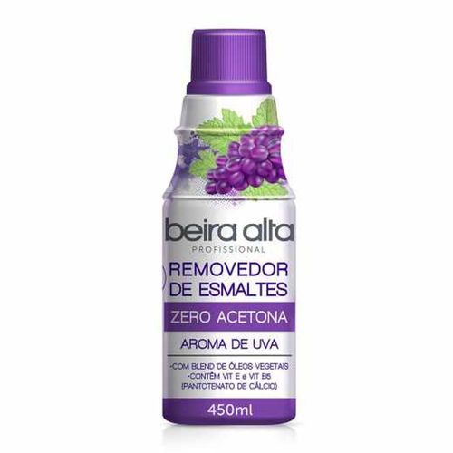Removedor de Esmaltes Zero Acetona Aroma Uva Beira Alta 450ml