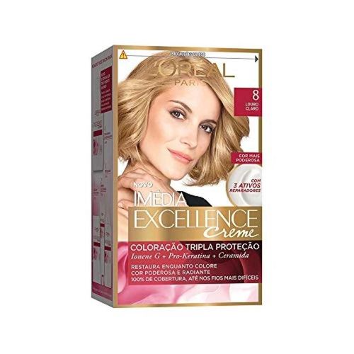 Kit Imedia Tintura Creme 8 Louro Claro Grátis Soin com 1 Unidade