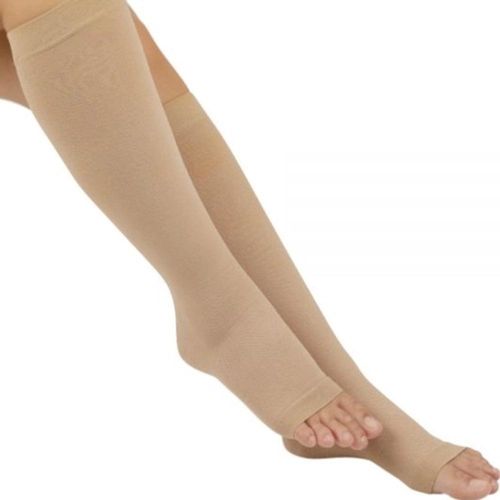 Meia 3/4 de Compressão 20-30 Attiva Aberta Feminina Natural Tamanho M com 1 Par