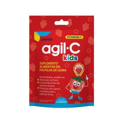 Agil-C Kids Sabor Morango com 25 Pastilhas