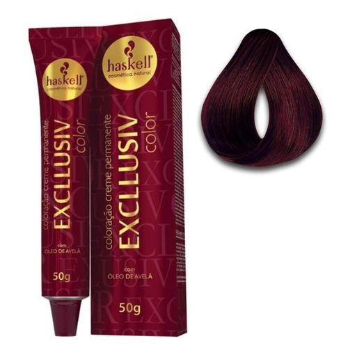 Coloração Creme Cor Nº 55.62 Castanho Claro Vermelho Violeta Especial Haskell 50g