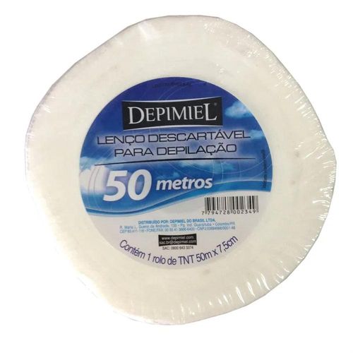 Lenços em TNT para Depilação Descartáveis Depimiel 7,5cm X 50m com 1 Rolo