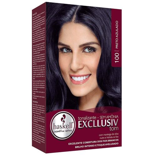Tonalizante Haskell Excllusiv N° 100 Preto Azulado com 1 Unidade