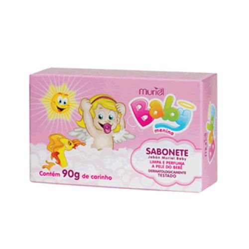 Sabonete Infantil em Barra Muriel Baby Menina Rosa 90g