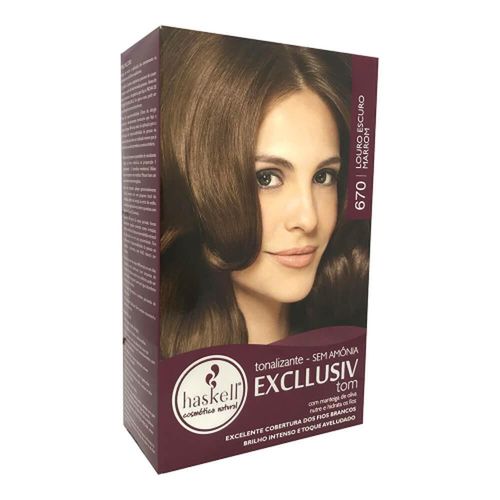 Kit Tonalizante Excllusiv sem Amônia Cor Nº 670 Louro Escuro Marrom Haskell com 1 Unidade
