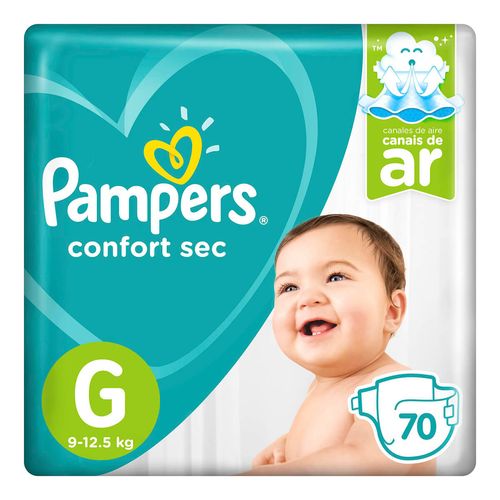 Fraldas Descartáveis Pampers Confort Sec Tamanho G com 70 Unidades