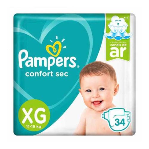 Fraldas Pampers Confort Sec Tamanho XG com 34 Unidades