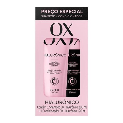 Kit Ox Hialurônico com Shampoo 200ml + Condicionador 170ml