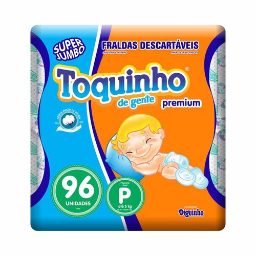 Fralda Toquinho de Gente Premium P com 96 Unidades
