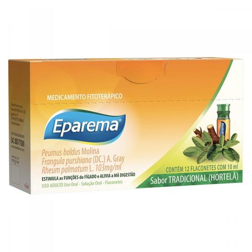 Eparema 0,08mg + 11,3mg + 0,03mg Solução de Uso Oral Sabor Hortelã com 12 Flaconetes com 10ml