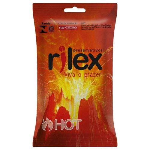 Preservativo Lubrificado Rilex Hot com 3 Unidades