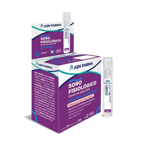 Soro Fisiológico Adv Farma Dose Única com 10 Ampolas com 5ml