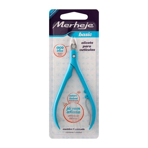 Alicate de Cutícula Merheje Basic Azul com 1 Unidade