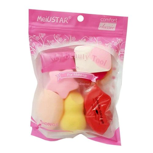 Kit Meiustar com 9 Esponjas para Maquiagem Mini Comfort Classic
