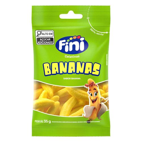 Balas de Gelatina Fini Banana com 10 Pacotes com 35g