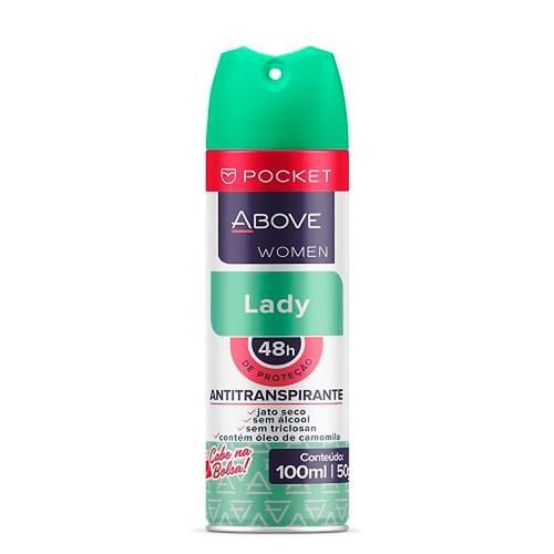 Desodorante Antitranspirante Feminino Aerosol Pocket Lady Above 100ml