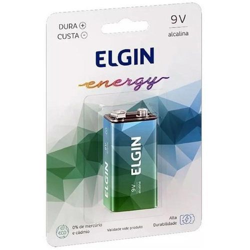 Bateria Alcalina Elgin Energy 9V 6Lr61 com 1 Unidade