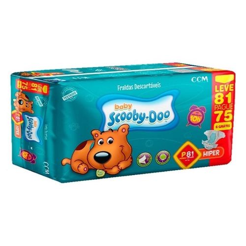 Fraldas Descartáveis Baby Scooby-Doo Hiper P Pague 75 e Leve 81 Unidades