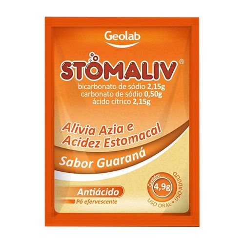 Stomaliv 0,50g + 2,15g + 2,15g Pó Efervescente de Uso Oral Sabor Guaraná Envelope 5g