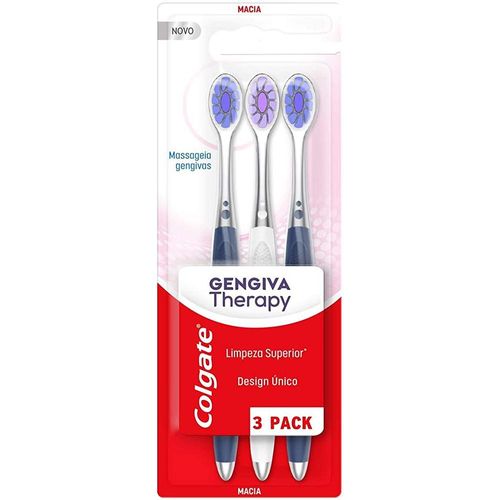Escova de Dentes Colgate Gengiva Therapy Macia com 3 Unidades